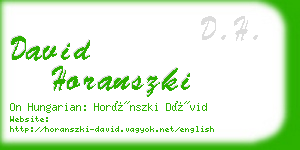 david horanszki business card